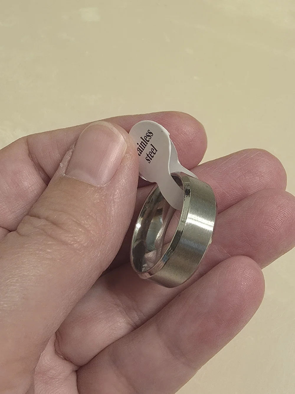Men's Brushed Silver Ring Band Size 9